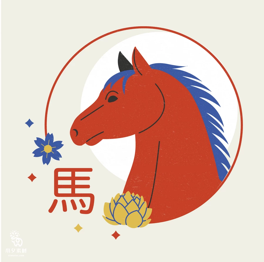趣味可爱卡通创意中国传统元素十二生肖图案插画AI矢量设计素材【009】